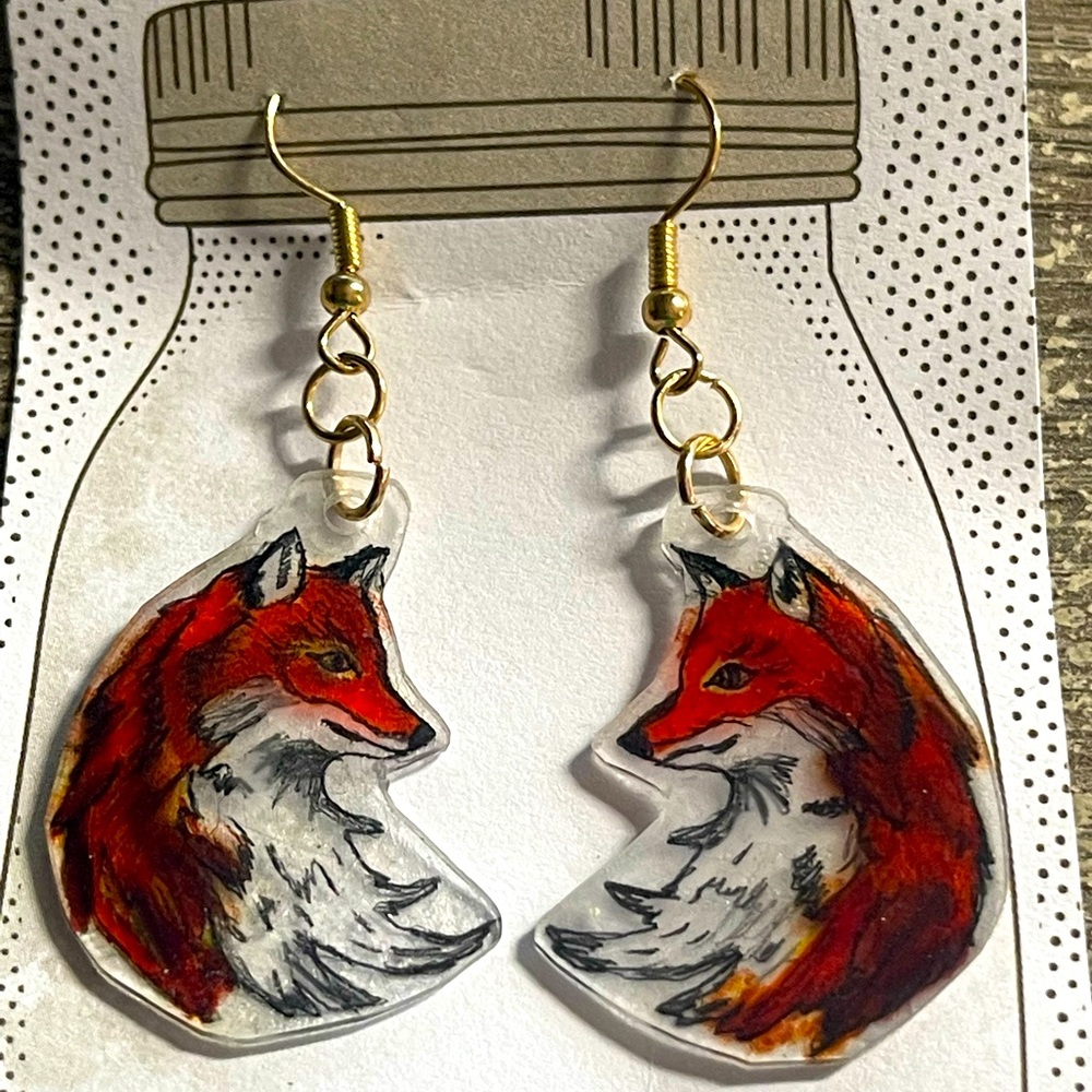 Red fox earrings